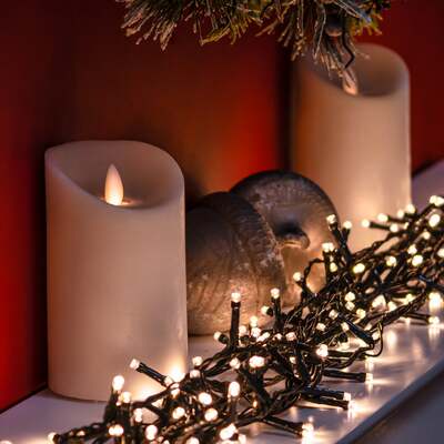 Warm White LED Multi-Function Christmas String Lights - 120, 240, 360, 480, 120 LEDs