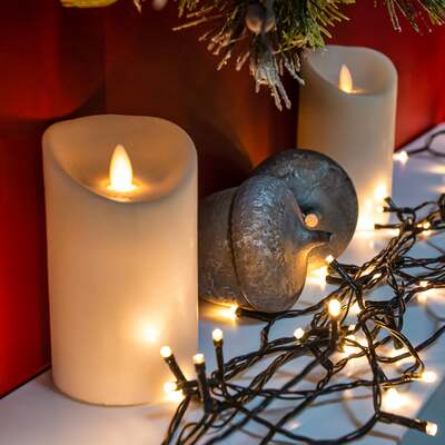 Warm White LED Battery Operated Multi-Function Christmas Lights - 60, 240, 480, 60 LEDs