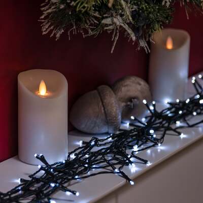 White LED Battery Operated Multi-Function Christmas Lights - 60, 240, 480, 60 LEDs
