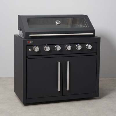 Draco Grills Fusion Black 6 Burner Gas Barbecue with Cabinet