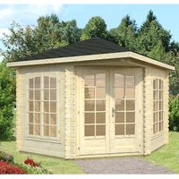 Palmako Melanie 2.8m x 2.8m Corner Log Cabin Summerhouse (28mm)