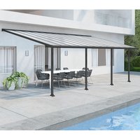 10x20 Palram Canopia Olympia Grey Patio Cover With Clear Panels