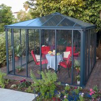 12x12 Palram Canopia Ledro 3600 Enclosed Grey Gazebo