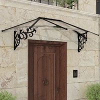 7â1 x 2â11 Palram Canopia Lily 2130 Black Clear Door Canopy (2.16m x 0.88m)