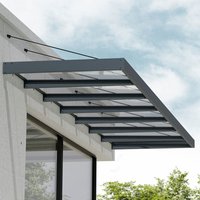 21â8 x 4â7 Palram Canopia Sophia XL 7000 Grey Clear Door Canopy (6.6m x 1.4m)