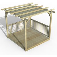 8' x 8' Forest Small Pergola Deck Kit with Retractable Canopy (2.4m x 2.4m)