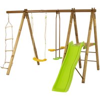 Trigano Oreka Kids Wooden Garden Swing and Slide Set