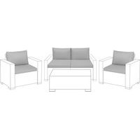 California 8 Piece Rattan Seat Pad Set
