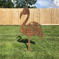 Metal FLAMINGO Garden decoration lawn feature ornament statue