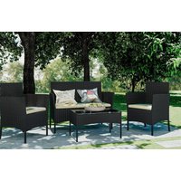 4 Piece Rattan Garden Furniture Set