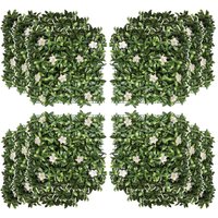 12PCS Artificial Boxwood Panel  Faux Rhododendron Greenery Backdrop Outsunny