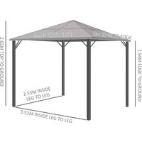 3x3(m) Polycarbonate Hardtop Gazebo Canopy w/ Aluminium Frame Netting & Curtains