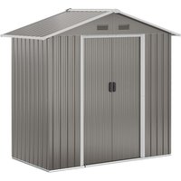Outsunny 6.5x3.5ft Metal Garden Shed for Garden and Outdoor Storage, Grey
