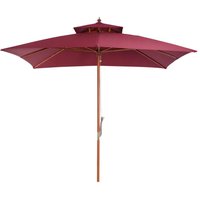 3m Patio Umbrella Bamboo Umbrella Parasol-Wine Red