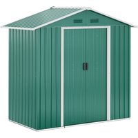 Outsunny 6.5x3.5ft Metal Garden Shed for Garden and Outdoor Storage, Green