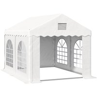 4x3m Gazebo Canopy PE Party Tent 4 Removable Side Walls White