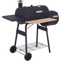 Portable Charcoal BBQ Grill Steel Offset Smoker Combo Backyard