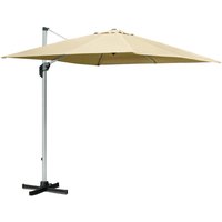 3(m) Cantilever Roma Parasol w/ Crank & Tilt, 360�Rotating, Beige