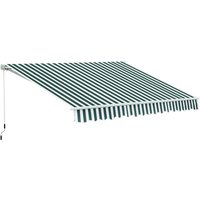 Outsunny Awning Dark Green White Stripes 3.5 x2.5M