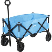 Pull Along Cart Folding Cargo Wagon Trailer Trolley For Beach Garden w/ Handle