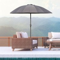 255cm Patio Parasol Umbrella Market Table Parasol 18 Sturdy Ribs