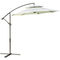 2.7m Banana Parasol Cantilever Crank Handle, Double Tier Canopy Beige