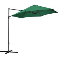 2.5M Garden Cantilever Parasol with 360 Rotation and Cross Base, Green