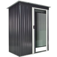 Outsunny 5 x 3ft Garden Storage Shed Sliding Door Sloped Roof Tool Black
