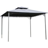 3x3(m) Outdoor Patio Gazebo Steel Canopy Tent Pavilion 2-Tier Roof Top