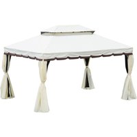 3m x 4m Vented Roof Aluminium Frame Gazebo Cream White