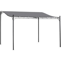 4x3 M Canopy Metal Wall Gazebo  Grey