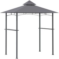 2.5M 8ft New Double-Tier BBQ Gazebo Grill Canopy Barbecue Grey