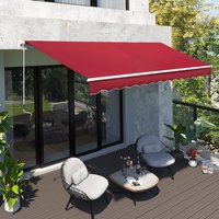 4x2.5m Retractable Manual Awning Window Door SunShade Canopy & Crank Handle