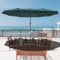 4.6m Double-Sided Patio Parasol Sun Umbrella