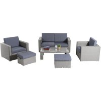 Rattan Set, 6 PC-Grey
