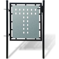 Black Single Door Fence Gate 100 x 125 cm