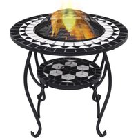 Mosaic Fire Pit Table Terracotta 68 cm Ceramic