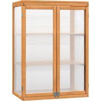 3-tier Wood Greenhouse Garden Polycarbonate Cold Frame Grow House w/ Storage Shelf for Plants