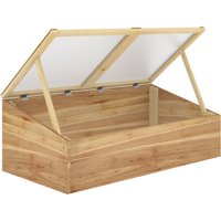 Wooden Cold Frame Greenhouse Garden Polycarbonate Grow House with Independent Openable Top Covers for Flowers