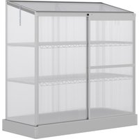 3 Tier Cold Frame With Sliding Door Galvanised Steel by Greenery
