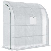 Walk-In Lean to Wall Greenhouse w/Window