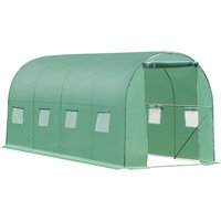 4x2 m Polytunnel Walk-in Greenhouse with Zip Door and Windows
