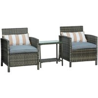 Outsunny 3 Pieces Pe Rattan Bistro Set