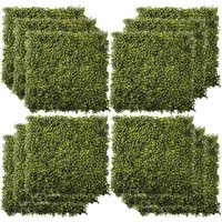 12-Piece 20" x 20" Artificial Boxwood Wall Panel Milan Grass Privacy Fence Screen