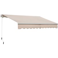 3.5M x 2.5M Manual Awning Canopy Retractable Sun Shade Shelter for Garden Patio