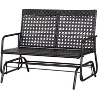 2 Seater PE Rattan Glider Bench