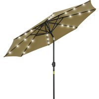 24 LED Solar Powered Parasol Umbrella-Brown