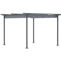 3.5M X 3.5M Metal Pergola Gazebo Awning Retractable Canopy Outdoor Garden Sun Shade Shelter Marquee Party BBQ