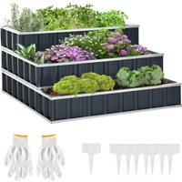 118cm x 118cm x 62cm 3 Tier Raised Garden Bed