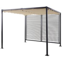 2.8 x 3M Metal Pergola Gazebo Patio Sun Shade Shelter Retractable Canopy Marquee Party BBQ Tent